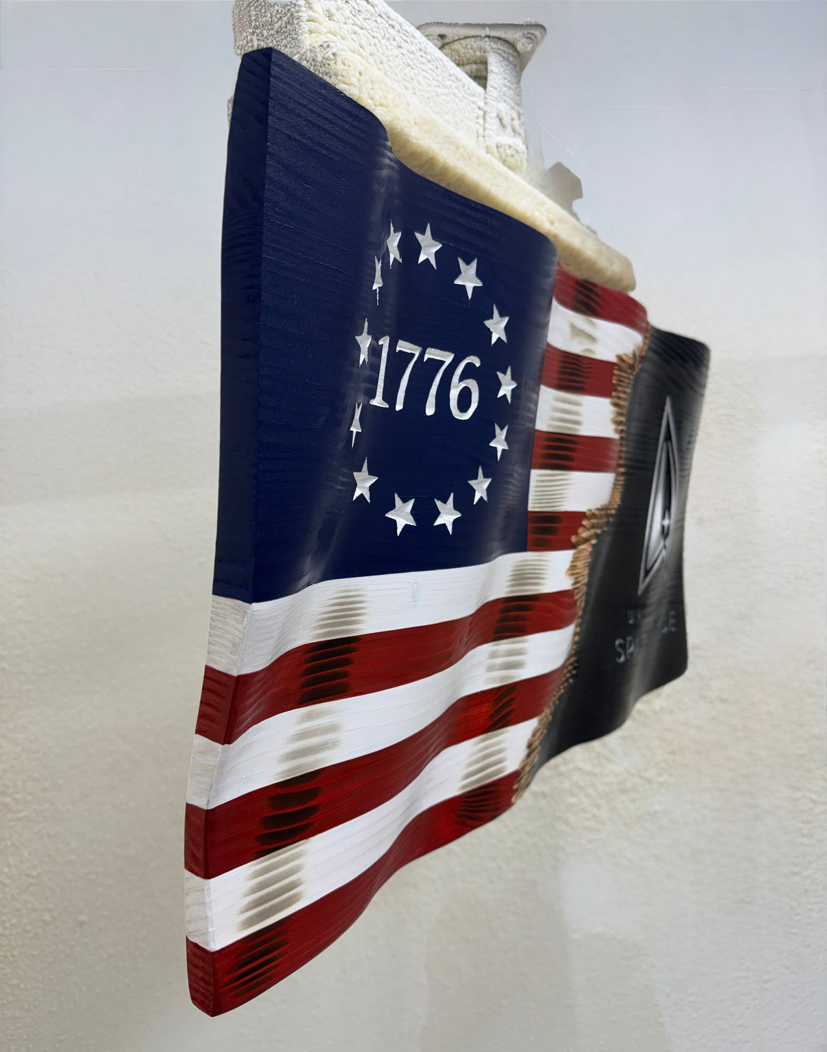 1776/Space Force Custom Jack — 3D Wooden Military Flag Wall Art