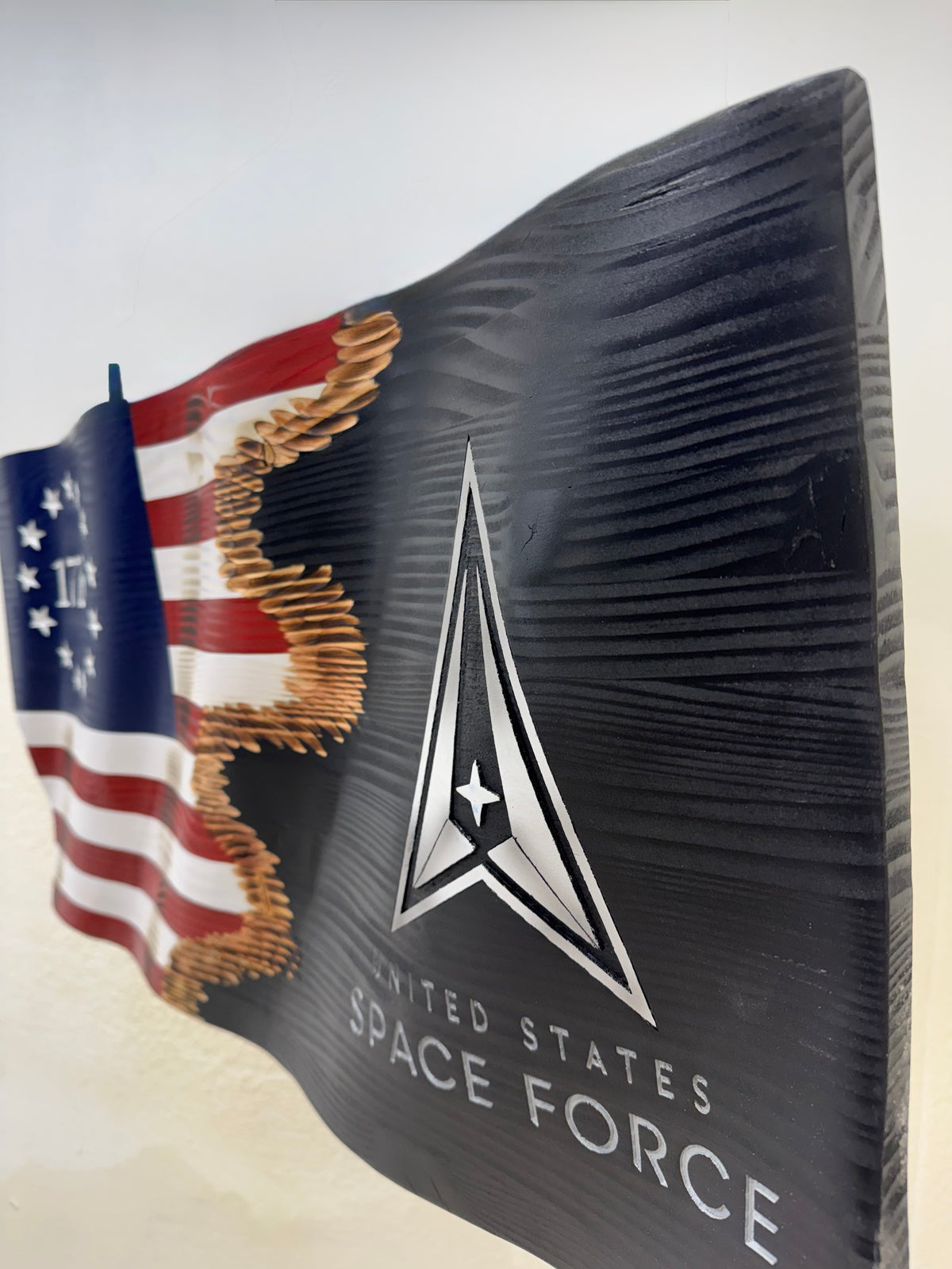 1776/Space Force Custom Jack — 3D Wooden Military Flag Wall Art