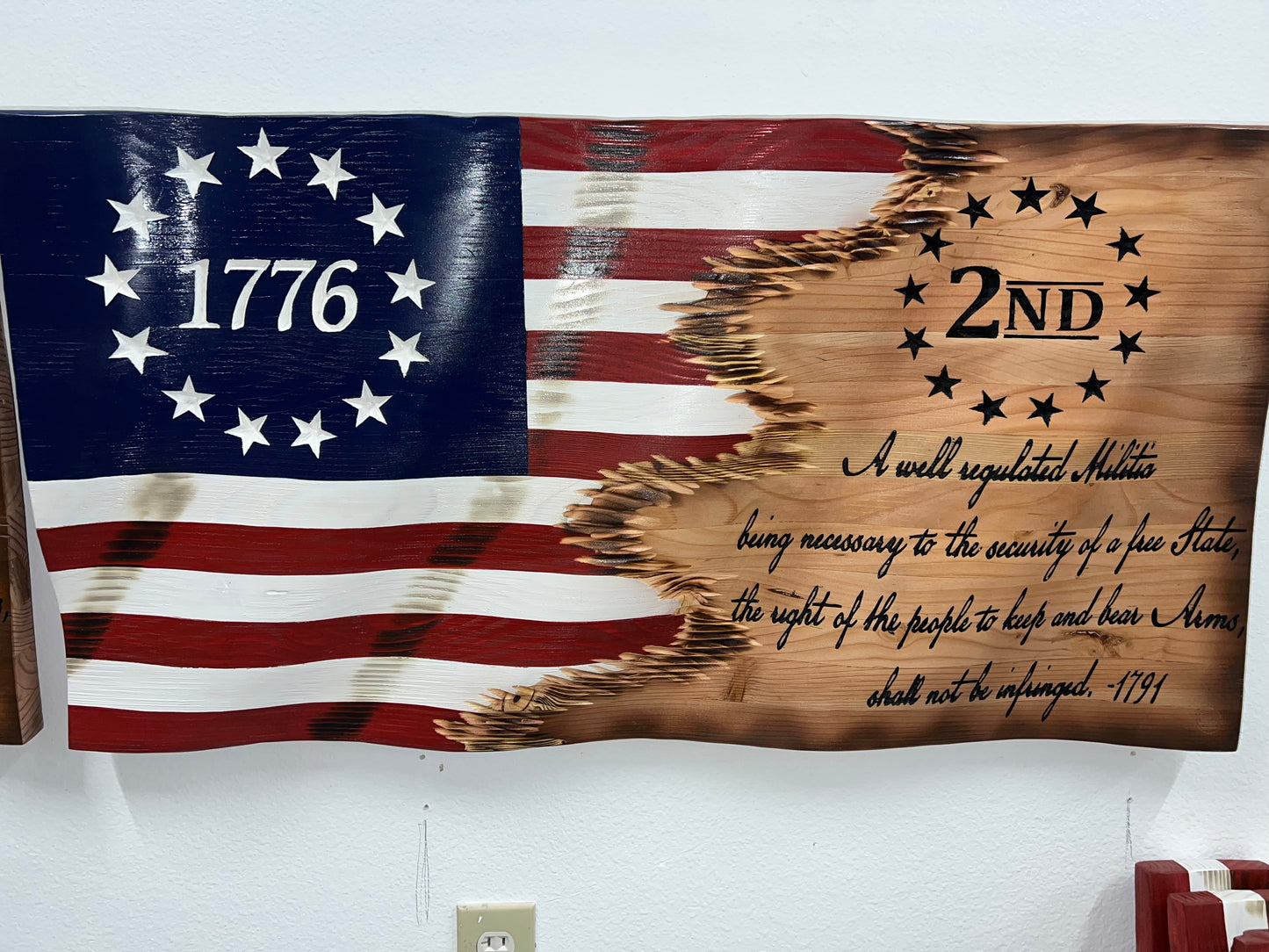 2nd Amendment 3D Wooden Flag