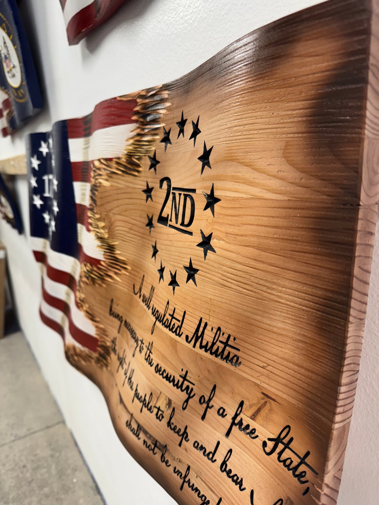2nd Amendment 3D Wooden Flag