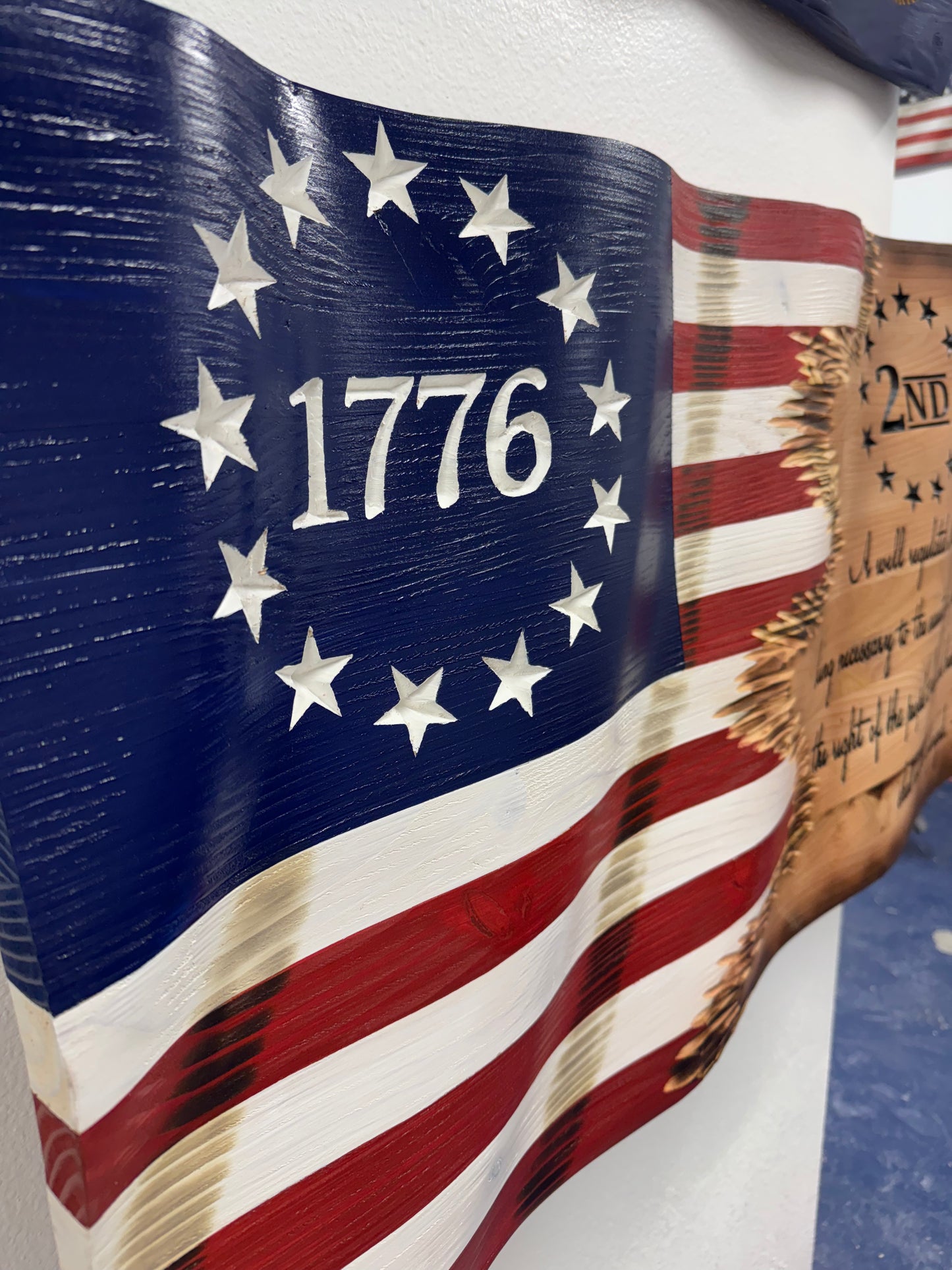 2nd Amendment 3D Wooden Flag