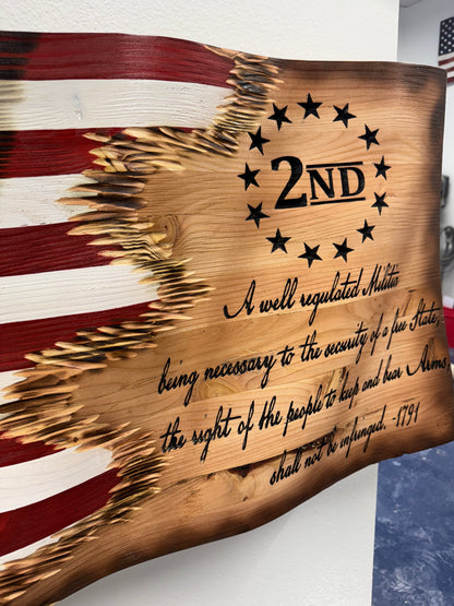 2nd Amendment 3D Wooden Flag